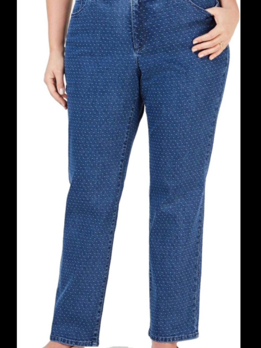 Charter Club Lexington dot print straight leg jeans